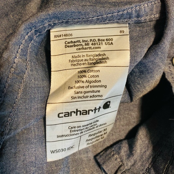 Carhartt Work Shirt Denim Color - Picture 6 of 6